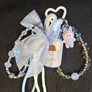 Cute Blue and Multicolor Beaded Accessories Set